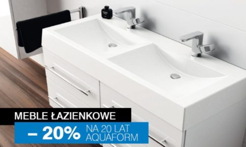 Promocja Aquaform na 20-lecie firmy: 20% rabatu na meble łazienkowe